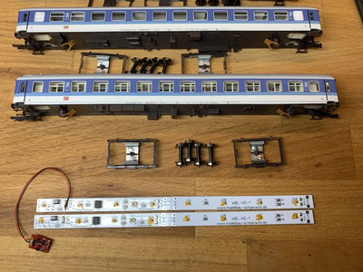 Innenbeleuchtete Reisezugwagen – Beispiel für Verdrahtung & Elektronik an der Anlage